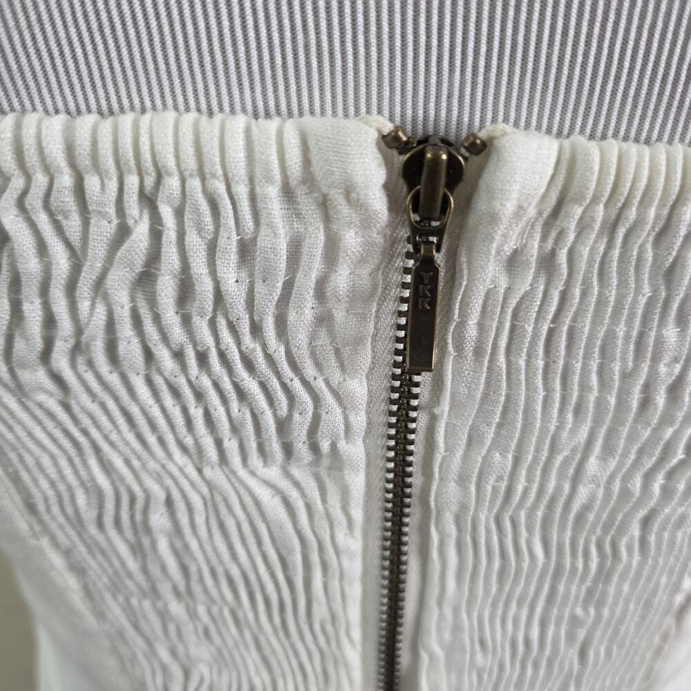 vix paula hermanny Ivory 100% Linen Corset Crop Top Shirt Size Small Minimalist - Picture 5 of 9